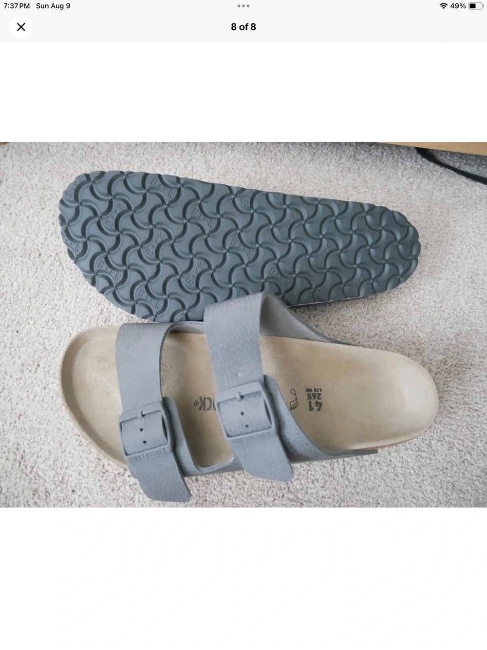 Birkenstock Arizona Sandals in Birko-Flor Desert Soil Gray size 41 New w/box!